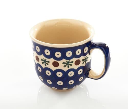 Kubek ceramiczny Viking — pawie oczko z bordiurą