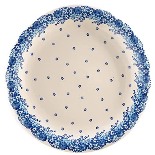 Talerz Ceramiczny Płaski Cibor 29 cm — kwiaty stempelkowe