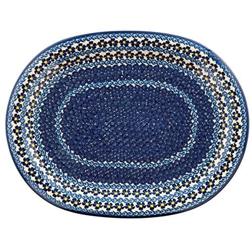 Półmisek Ceramiczny Owalny Jaromir 36 cm — kwiaty stempelkowe (U204)