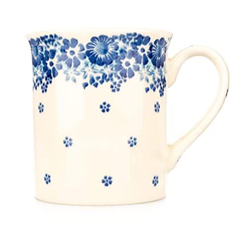 Kubek ceramiczny prosty Mirogniew 250ml — kwiaty stempelkowe