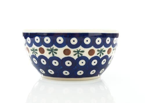 Miska ceramiczna Ø 13 — pawie oczko z bordiurą