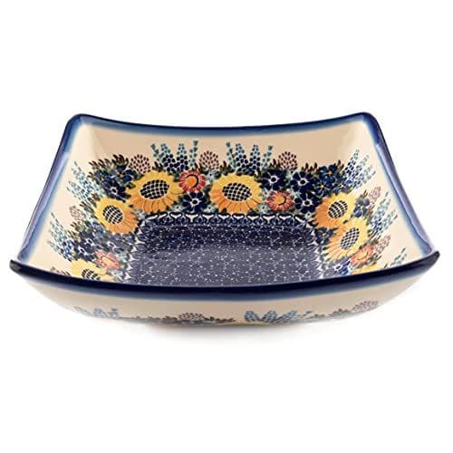 Miska Ceramiczna Kwadratowa Dobrawa (duża) — słoneczniki