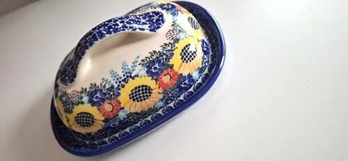 Maselnica Maselniczka Ceramiczna Nawoj Pojemnik Na Masło (R) — słoneczniki