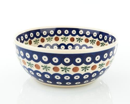 Miska ceramiczna Ø 18 — pawie oczko z bordiurą