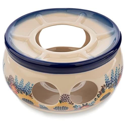 Podgrzewacz Ceramiczny Do Imbryków Duży Pomir — kwiaty malowane (E411)